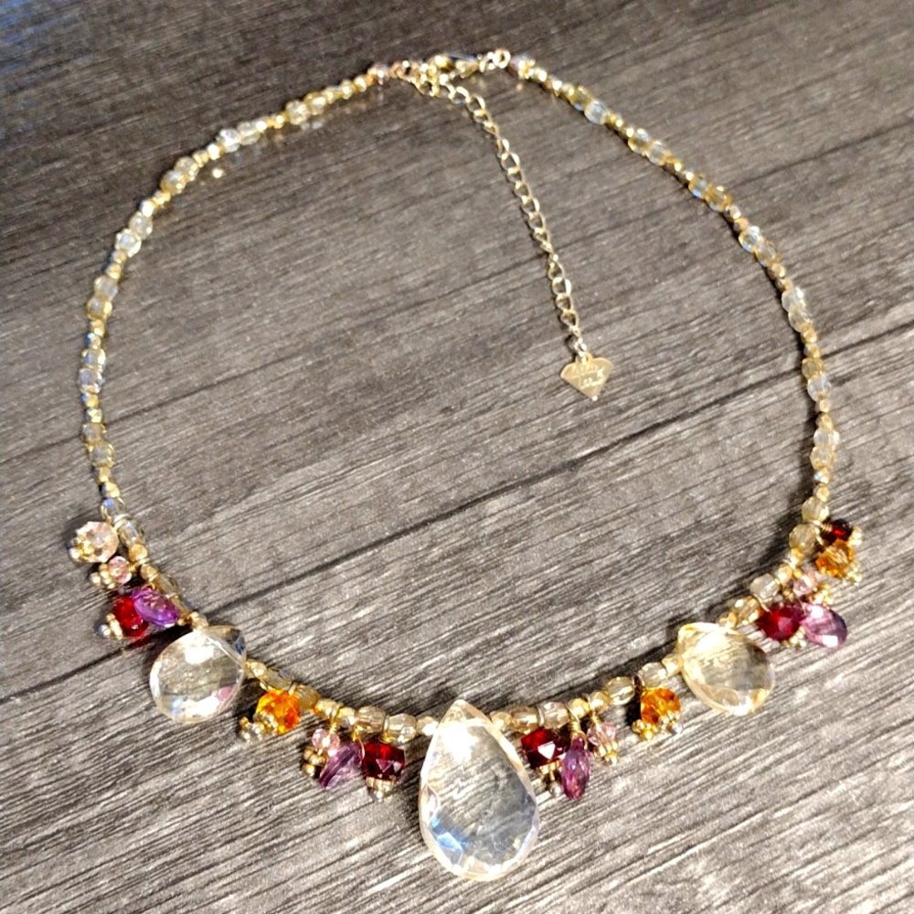 Cookie Lee Necklaces Women's Adaptable Chain Gold Brown Chrystal